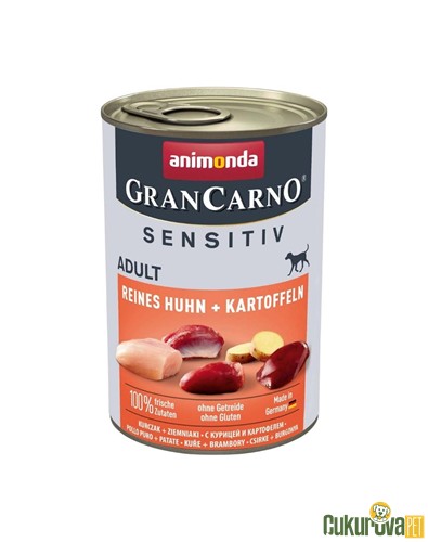 ANIMONDA GRAN CARNO SENSITIV TAVUKLU VE PATATESLİ KÖPEK KONSERVESİ 400 GR