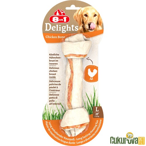 8 IN 1 DELIGHT BONES L TAVUKLU KÖPEK ÖDÜL KEMİĞİ 