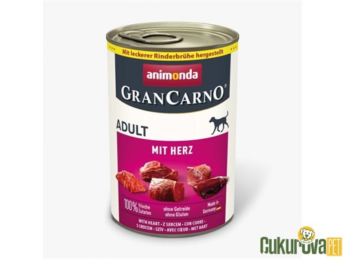 ANIMONDA GRAN CARNO SIĞIR ETLİ VE YÜREKLİ KÖPEK KONSERVESİ 400 GR