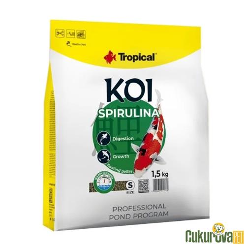 TROPICAL SPIRULINA PELLET KOİ BALIKLARI İÇİN SPIRULINA KATKILI PELLET BALIK YEMİ S - 5 L - 1.5 KG