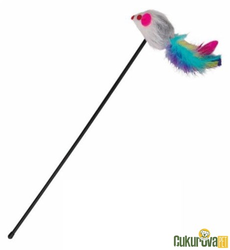 TRIXIE KEDİ OLTASI UCUNDA PELUŞ FARE 50 CM