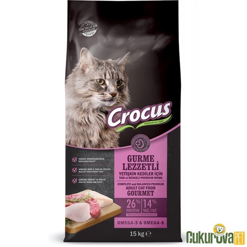 CROCUS GURME TAVUK & BALIK VE KUZU ETLİ KEDİ MAMASI 15 KG
