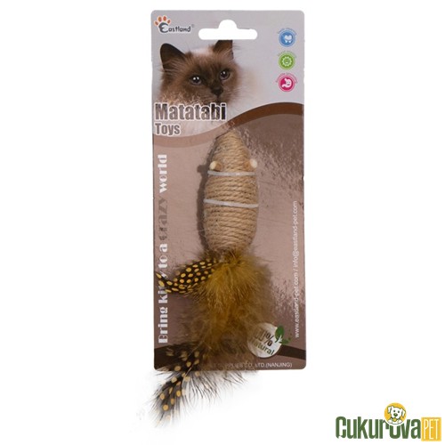 EASTLAND İPLİ TÜYLÜ ÇINGIRAKLI FARE KEDİ OYUNCAĞI 