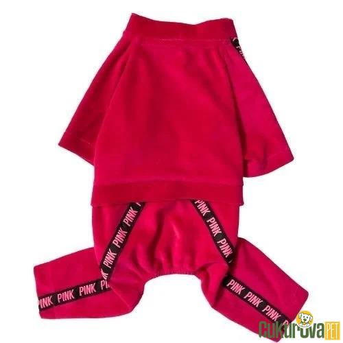 PEMBE PINK KADİFE TULUM