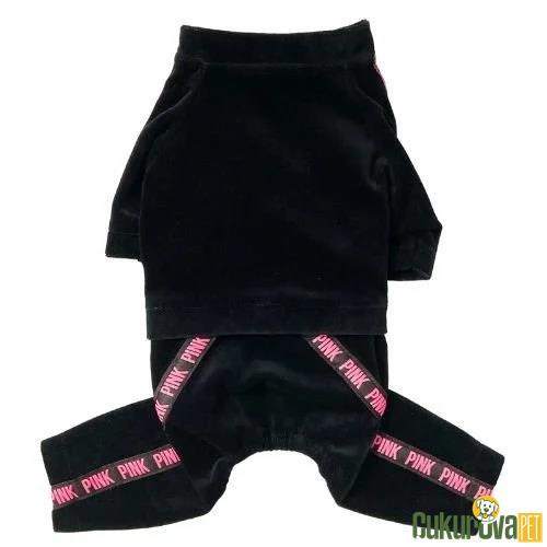 SİYAH PINK KADİFE TULUM