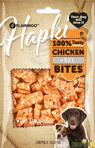 FLAMINGO TAVUKLU VE PİRİNÇLİ KÖPEK ÖDÜL MAMASI 85 GR