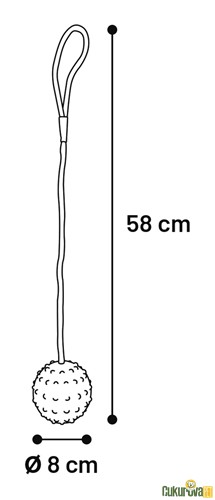 Flamingo Rula İpli Lastik Zil Sesli Top Köpek Oyuncağı Karışık Renkli - 58 Cm