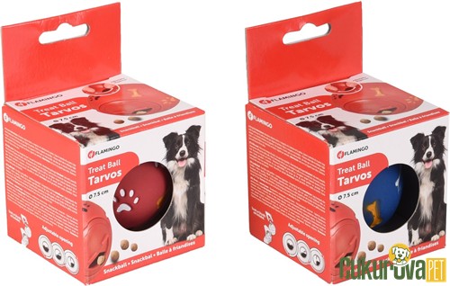 Flamingo Tarvos Ödül Hazneli Top Köpek Oyuncağı Farklı Renkli - 7 Cm