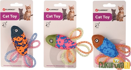 Flamingo Asli Balık Peluş Kumaş Kedi Oyuncağı Farklı Renkli - 12.5 Cm