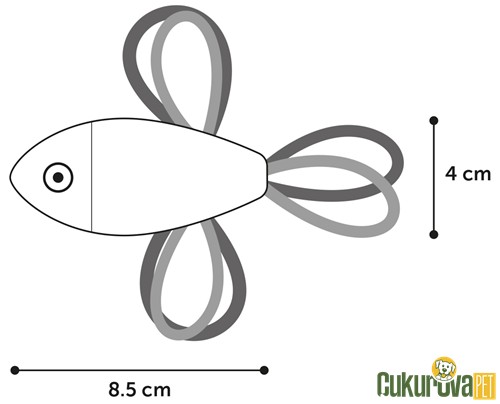 Flamingo Asli Balık Peluş Kumaş Kedi Oyuncağı Farklı Renkli - 12.5 Cm