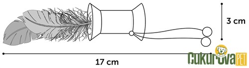 Flamingo Kırk Renkli Tüylü Zilli Makara Kedi Oyuncağı Karışık Renkli