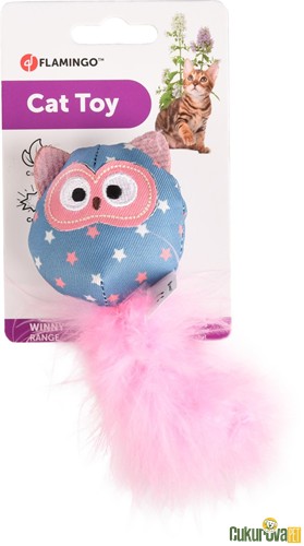 Flamingo Winny Tüylü Baykuş Peluş Kedi Oyuncağı 14 Cm