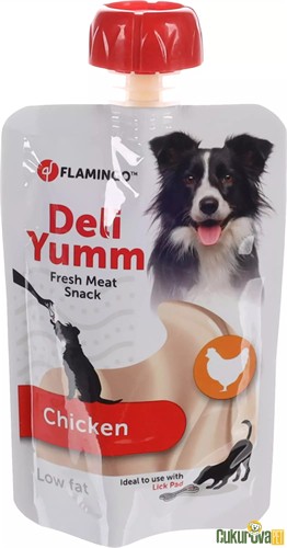 FLAMINGO DELI YUMM TAZE TAVUK ETLİ KREMA KÖPEK ÖDÜL MAMASI 90 GR