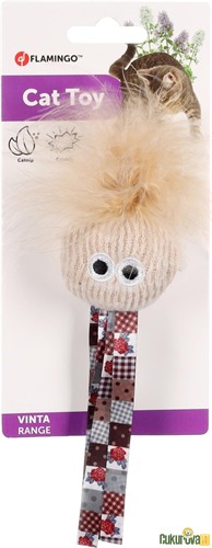 Flamingo Vinta Catnipli Tüylü Hışırtılı Peluş Kumaş Kedi Oyuncağı 8 Cm