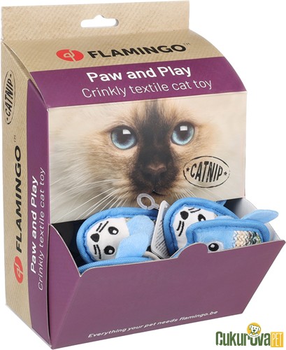 Flamingo Kagra Baykuş Ve Fare Peluş Kumaş Kedi Oyuncağı 8 Cm