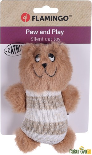 Flamingo Faci Peluş Ayıcık Kumaş Peluş Kedi Oyuncağı 16 Cm
