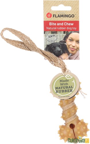 Flamingo Guma İp Sarılı Kemik Köpek Oyuncağı 32 Cm