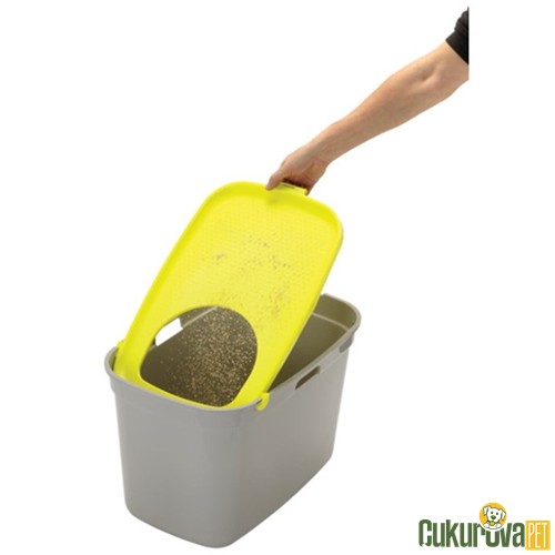 Moderna Top Cat Kapalı Kedi Tuvaleti Gri - Sarı 59 x 39 x 38 Cm