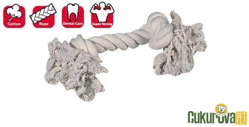 KARLIE BEYAZ İKİ DÜĞÜMLÜ İP KÖPEK OYUNCAĞI L 35 CM