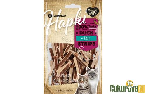 FLAMINGO HAPKI STRIPS ÖRDEKLİ VE BALIKLI KEDİ ÖDÜL MAMASI 85 GR