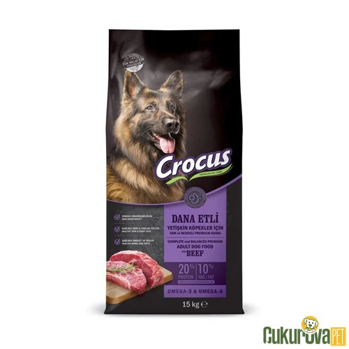 CROCUS DANA ETLİ VE PİRİNÇLİ YETİŞKİN KÖPEK MAMASI 15 KG