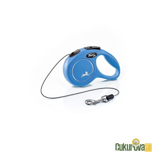 FLEXI NEW CLASSIC OTOMATİK İP KÖPEK GEZDİRME KAYIŞI 3 M - XS - MAVİ