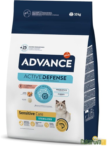 ADVANCE SENSITIVE SOMONLU KISIRLAŞTIRILMIŞ KEDİ MAMASI 10 KG 