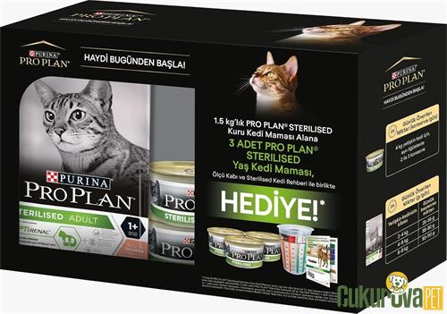 PRO PLAN STERILISED SOMONLU KISIR KEDİ MAMASI 1.5 KG + HEDİYE