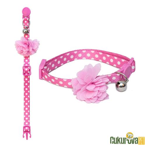 EASTLAND PEMBE ÇİÇEKLİ KEDİ BOYUN TASMASI 