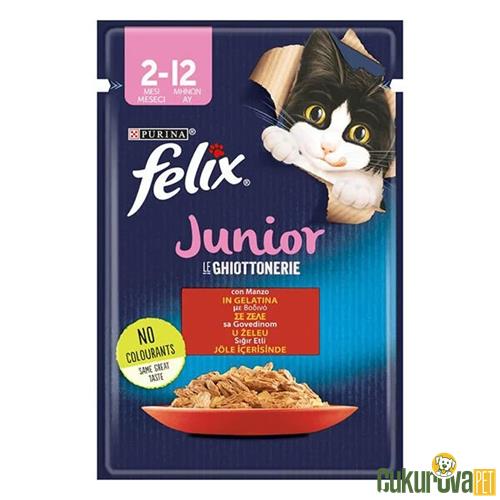 FELIX POUCH JÖLE İÇİNDE SIĞIR ETLİ YAVRU KEDİ YAŞ MAMASI 85 GR