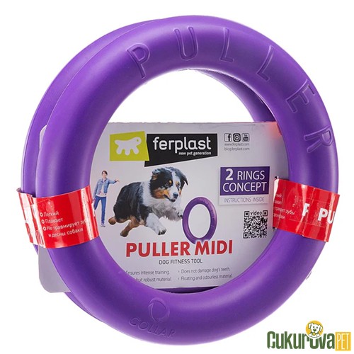 FERPLAST KÖPEK OYUNCAĞI PULLER ÇEKME - YAKALAMA HALKASI MIDI 2'Lİ