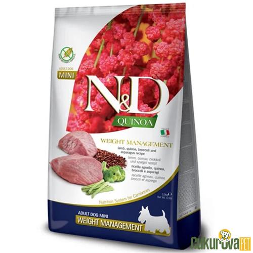 N & D QUINOA WEIGHT MANAGEMENT KUZU YETİŞKİN KÖPEK MAMASI MİNİ 2.5 KG