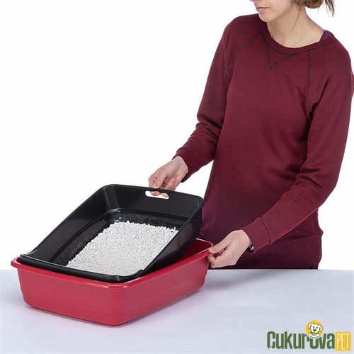 Ferplast Ari̇el 10 Süzgeçli Açık Kedi Tuvaleti Karışık Renkli 46.5 x 35.5 x 11.5 Cm