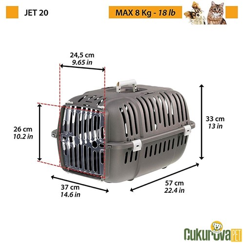Ferplast Jet 20 Kedi & Köpek Taşıma Kafesi Çok Renkli - 37 x 57 x 33 Cm