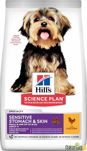 HILL'S SCIENCE PLAN SENSITIVE STOMACH & SKIN TAVUKLU KÜÇÜK IRK YETİŞKİN KÖPEK MAMASI 1.5 KG