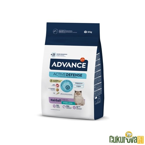 ADVANCE HAIRBALL STERILISED HİNDİLİ KISIRLAŞTIRILMIŞ KEDİ MAMASI 10 KG