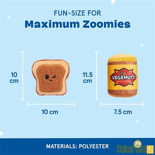 Bark Toast Sesli Peluş Reçel Ekmek Köpek Oyuncağı Xs - S