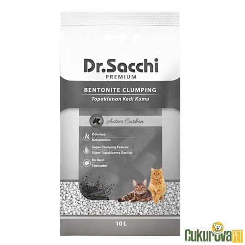 DR. SACCHI SÜPER EMİCİ AKTİF KARBON TOPAKLANAN BENTONİT DOĞAL KEDİ KUMU 10 L