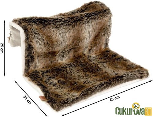 Karlie Askılı Peluş Kedi Yatağı Kahverengi 40 x 30 x 25 Cm