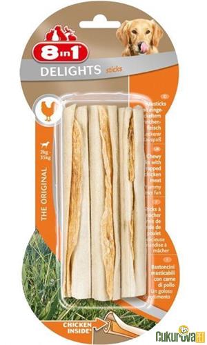 8  IN 1 DELIGHTS TAVUKLU STICKS KÖPEK KEMİĞİ 3 x 75 GR