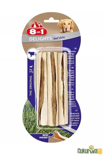 8 IN 1 DELIGHTS BİFTEKLİ STICKS KÖPEK KEMİĞİ 3 ADET - 75 GR