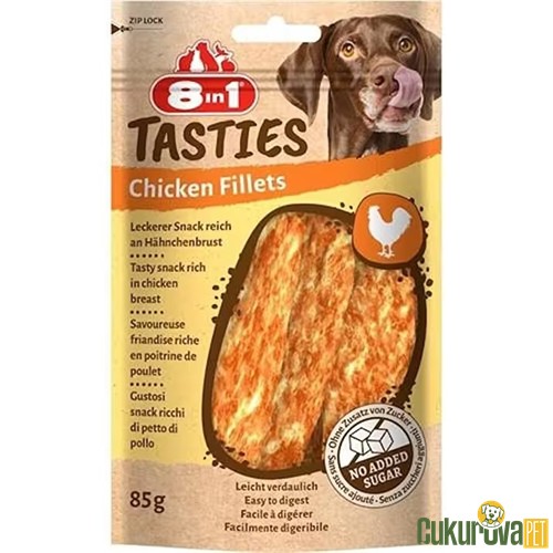 8 IN 1 TASTIES CHICKEN FILLETS TAVUK FİLETO KÖPEK ÖDÜLÜ 85 GR