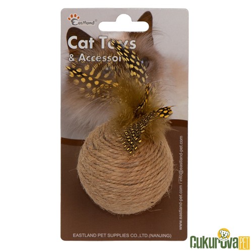 EASTLAND HASIR TÜYLÜ ÇINGIRAKLI TOP KEDİ OYUNCAĞI - 6 CM 