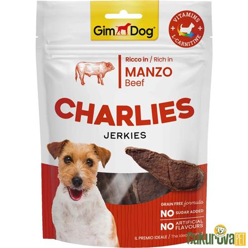 GIMDOG CHARLIES JERKIES SIĞIR & L - CARNITINLI KÖPEK ÖDÜLÜ 70 GR