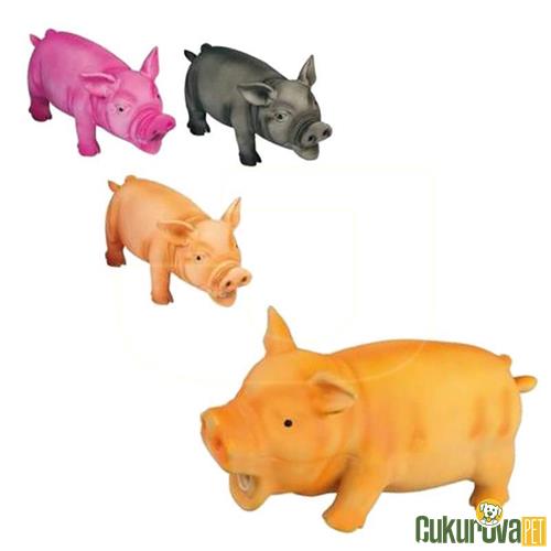 EASTLAND SESLİ PELUŞ DOMUZ ŞEKLİNDE KÖPEK OYUNCAĞI 15 CM - KARIŞIK RENKLİ