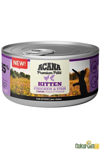 Acana Premium Pate Kitten Tavuklu & Balıklı Yavru Kedi Yaş Maması 85 Gr