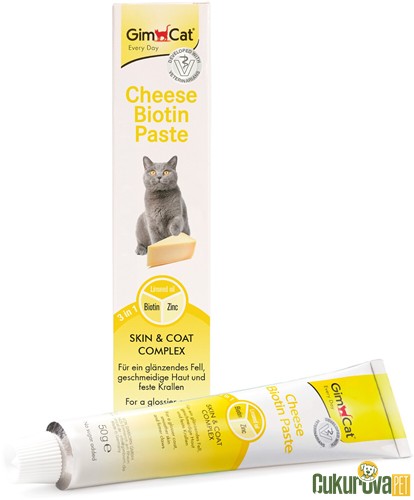 GimCat Cheese Biotin Paste Skin & Coat Peynirli ve Biyotinli Kedi Vitamin Macunu 50 Gr