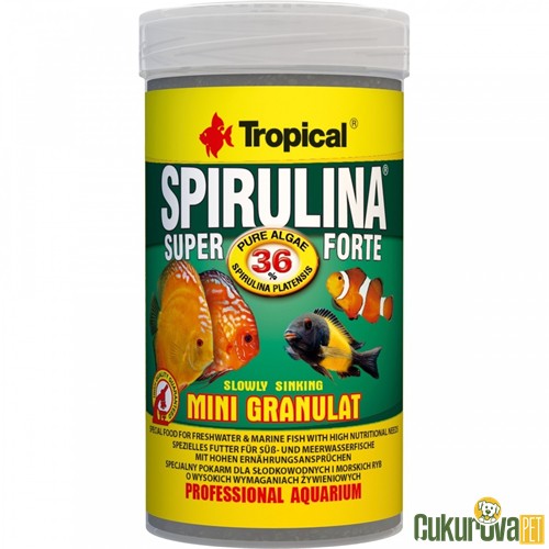 Tropical Spirulina Super Forte Mini Granulat Granül Yem 100 Ml - 56 Gr