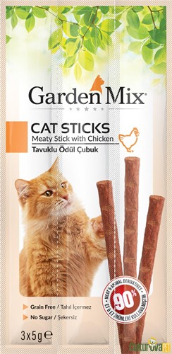 Gardenmix Cat Sticks Tavuklu Kedi Ödül Çubuğu 3 x 5 Gr