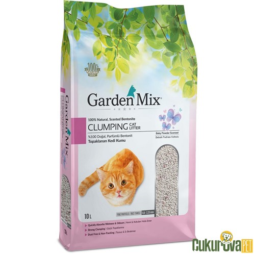 GardenMix Clumping Bebek Pudralı Bentonit Kedi Kumu 10 L